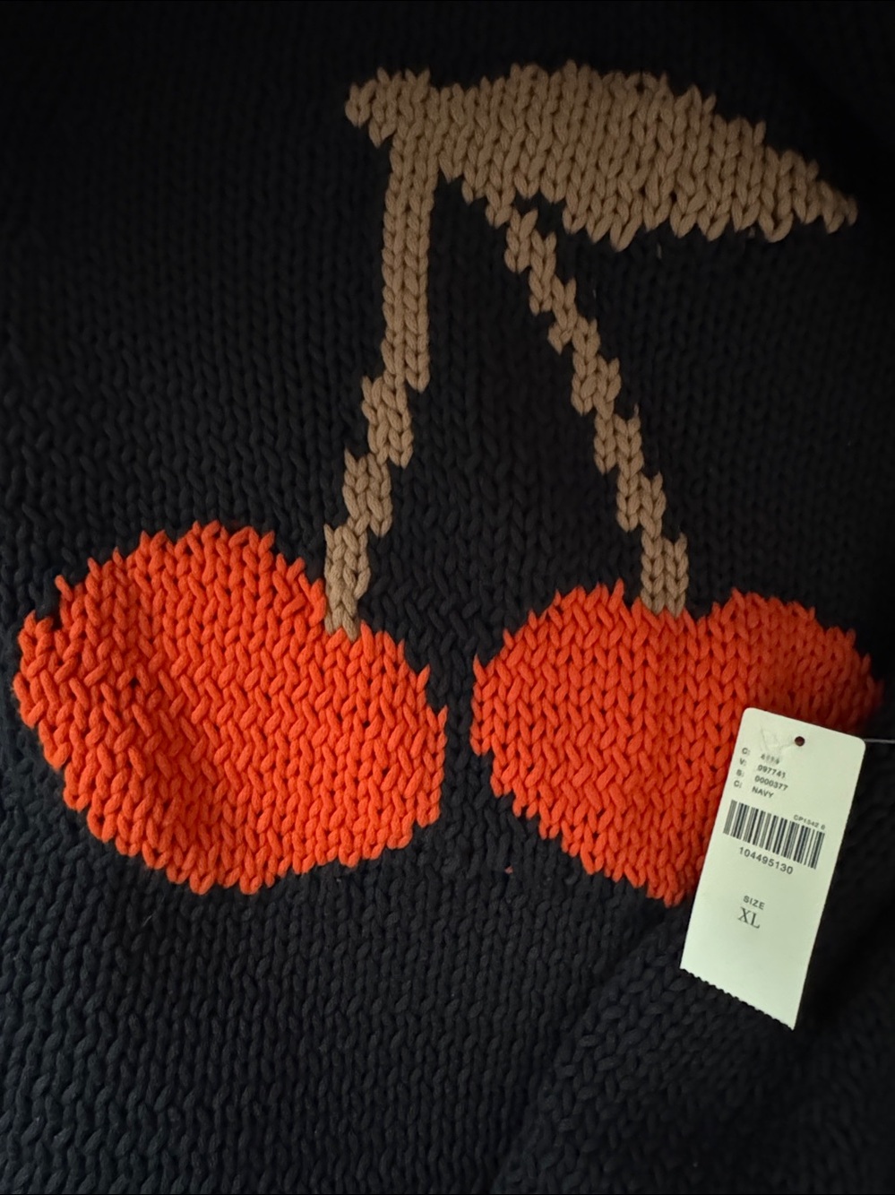 NWT Size XL - The Pippa Icon Mock-Neck Sweater Cherry Print - Picture 7 of 16